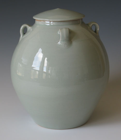 transparent glazed urn